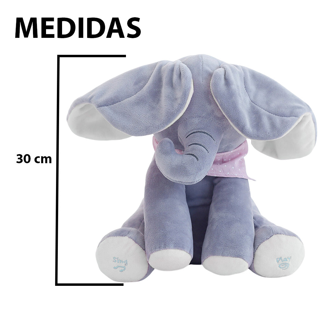 Juguete de Peluche Musical Interactivo de Elefante con Orejas que Aletean