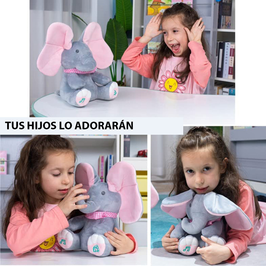 Juguete de Peluche Musical Interactivo de Elefante con Orejas que Aletean